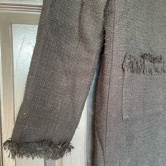 Boston Proper Tweed Black Long Jacket size M - Picture 5 of 12